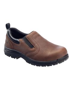 FSIA7108-6W image(0) - Avenger Work Boots Avenger Work Boots - Foreman Series - Men's Low Top Slip-On Shoes - Composite Toe - IC|EH|SR - Brown/Black - Size: 6W