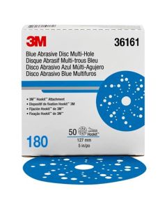 MMM36161 image(0) - 3M Hookit Blue Abrasive Disc Multihole 36161 (4Pk)