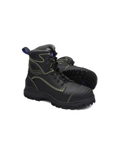 BLU994-065 image(0) - Blundstone Steel Toe Lace Up, Water Resistant, Bump Cap, Metarsal Guard, Puncture Resistant, Black, AU size 6.5, US size 7.5