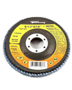 FOR71986 image(0) - Forney Industries Flap Disc, Type 29, 4-1/2 in x 7/8 in, ZA60