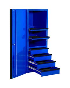 EXTEX2404SCQBKBL image(0) - Extreme Tools EX Series 24" 4 Drawer and 2 Shelf Professional Side Cabinet Black w Blue Handle