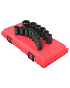 SUN2652 image(0) - Sunex SOCKET SET IMPACT 1/2IN. DRIVE 14 PC STD METRIC