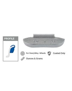 PWWT025N image(0) - Wegmann Automotive 0.25 oz Lead Coated Clip-on TN Gray Series Wheel Weight (Box of 25)