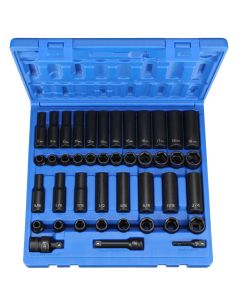 GRE1243RD image(0) - Grey Pneumatic 3/8" Drive 43 Piece Standard/Deep SAE/Metric Set