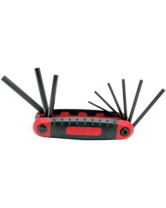 WLM1402 image(0) - Wilmar Corp. / Performance Tool 9 pc Folding Hex Key Set - SAE