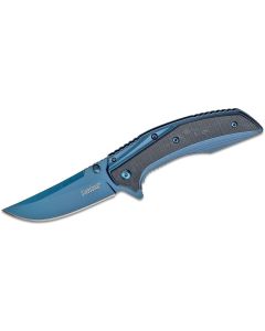 KER8320 image(0) - Kershaw Outright Assisted Open Frame Lock Trailing Point Blade EDC Folding Pocket Knife - Blue