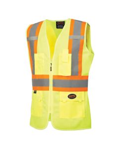Pioneer - Women's Custom Fit Hi-Vis Mesh Back Safety Vest - Hi-Vis Yellow/Green - Size XS