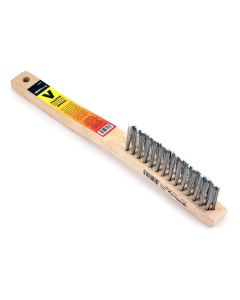 Forney Industries Scratch Brush, V-Groove, Stainless, 3 x 19 Rows