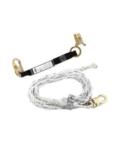 PeakWorks - Standard Vertical Lifeline, 5/8" Rope - 25 FT - Snap Hook and Back Splice / Rope Grab