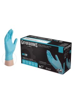AMXINPF2100 image(0) - Ammex Corporation Gloveworks Nitrile Powder Free Gloves S