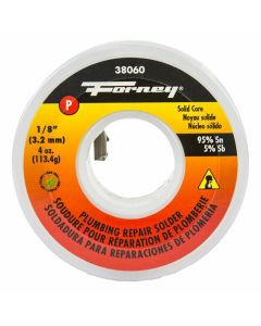 Forney Industries Solder, Lead Free (LF), Plumbing Repair, Solid Core, 1/8 in, 4 Ounce