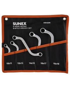 SUN9940M image(0) - Sunex S-STYLE DOUBLE BOX END METRIC WRENCH SET, 5 PC.