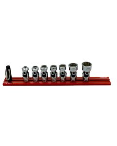 VIMDDSUJ400 image(0) - VIM Tools 7 PC. 12-PT  DUAL DRIVE STUBBY UJ SAE  SOCKET SET - 1/4 Inch X 11MM DR.