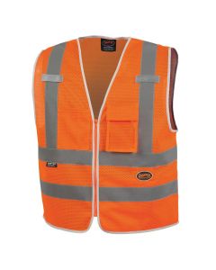 Pioneer - Mesh 8-Pocket Safety Vest - Hi-Vis Orange - Size 2XL