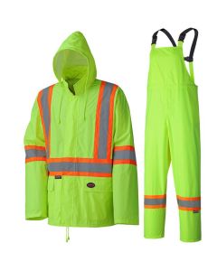 SRWV1080160U-M image(0) - Pioneer - Lightweight Hi-Vis Safety Rainsuit - Hi-Viz Yellow/Green - Size Medium