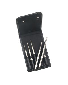MAY15006 image(0) - 5 PC PIN PUNCH SET, 150 LINET LEATHER POUCH