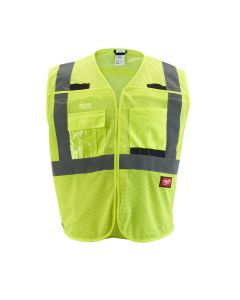 MLW48-73-5121 image(0) - Milwaukee Tool Class 2 Breakaway High Visibility Yellow Mesh Safety Vest S/M