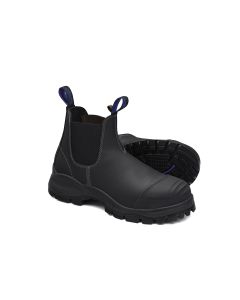 BLU990-080 image(0) - Steel Toe Slip-On Elastic Side Boots w/ Kick Guard, Black, AU size 8, US size 9