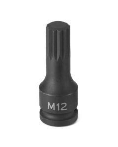 GRE1112S image(0) - Grey Pneumatic SOC M12 3/8D IMP TRPLE SQ MALE BLK