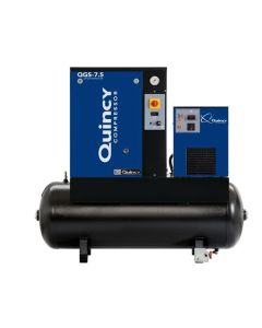 Quincy QGS 7.5-HP 60- Gallon Tank Mounted Rotary Screw Air Compressor With Dryer 230/1/60