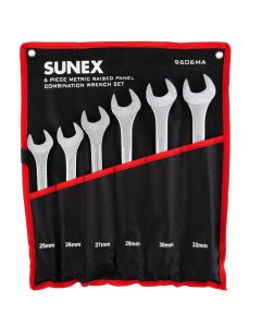SUN9606MA image(0) - Sunex 6 Pc. Metric Raised Panel Combination Wrench Set