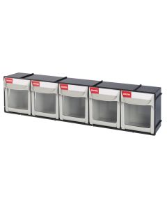 Flip Out Part Storage Bins - 5 Compartment