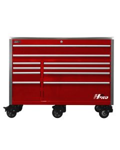 HOMHX04060113 image(0) - Homak Manufacturing 60 in. HXL 10-Drawer Roller Cabinet - Red