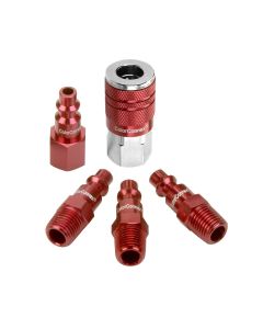 LEGA73456D image(0) - Legacy Manufacturing D 5pc 1/4" Red Coupler & Plug