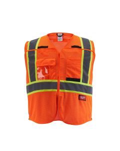 MLW48-73-5178 image(0) - Class 2 Breakaway High Visibility Orange Mesh Safety Vest - 4XL/5XL (CSA)