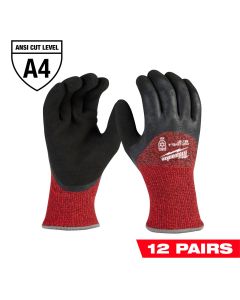 MLW48-73-7941B image(0) - Milwaukee Tool 12-Pack Cut Level 4 Winter Dipped Gloves - M