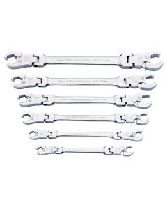 6 Pc. Ratcheting Flex Flare Nut Wrench Set- Metric