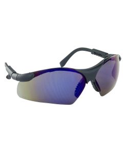 Sidewinders Safe Glasses w/ Black Frame and Blue Mirror Lens in Polybag