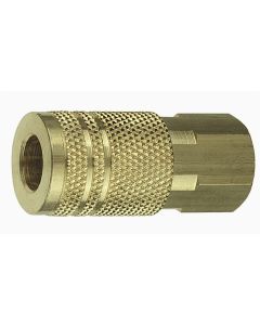 AMFC20B-10 image(0) - Amflo 1/4" Coupler 1/4" Female threads Brass Plated I/M Industrial- Pack of 10