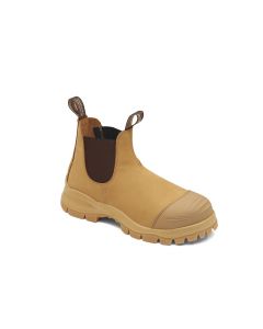 BLU989-095 image(0) - Blundstone Steel Toe Elastic Side Slip-on Boots, Water Resistant, Bump Cap, Wheat, AU size 9.5, US size 10.5