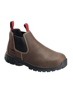 Avenger Work Boots Flight Romeo Series - Women's Mid Top Slip-On Boots - Aluminum Toe - IC|SD|SR - Brown/Black - Size: 6.5W