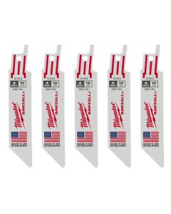 MLW48-00-5183 image(0) - Milwaukee Tool 4" 18 TPI   SAWZALL Blades (5 Pk)