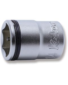KKN3450M-14 image(0) - Ko-ken USA 3/8 Sq. Dr. Socket  14mm Nut Grip Length 27mm