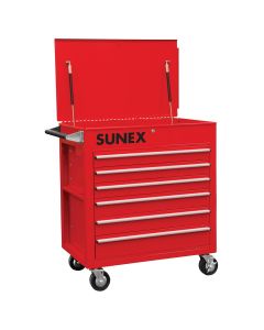 SUN8057 image(1) - Sunex 6 Full-Drawer Professional Cart, Red