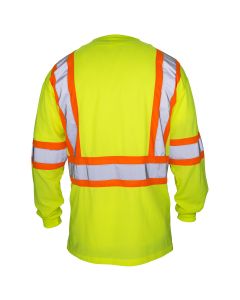 SAS690-1609 image(0) - Class-2 Long Sleeve Reflective Yellow T-Shirt, Large