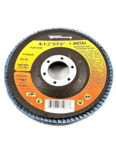 FOR71987-5 image(0) - Forney Industries Flap Disc, Type 29, 4-1/2 in x 7/8 in, ZA80 5 PK