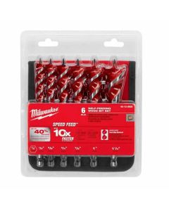 MLW48-13-0600 image(0) - Milwaukee Tool SPEED FEED Wood Bit 6-1/2" Set - 6 PC