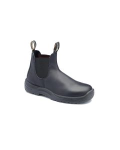 BLU179-055 image(0) - Steel Toe Slip-On Elastic Side Boots w/ Kick Guard, Black, AU size 5.5, US size 6.5