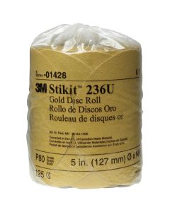 MMM1428 image(0) - 3M GOLD DISC ROLLS STIKIT P80 5IN 125/ROLL