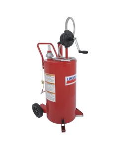 LIN3675 image(0) - Steel Fuel Caddy with 2-Way Rotary Pump and 7' Hose, 25 Gallon, Red