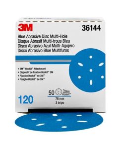 MMM36144 image(0) - 3M Hookit Blue Abrasive Disc Multihole