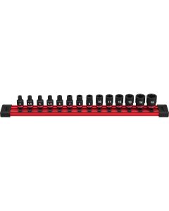 MLW49-66-7002 image(0) - Milwaukee Tool 14PC SHOCKWAVE Impact Duty  Metric Standard 6 Point Socket Set