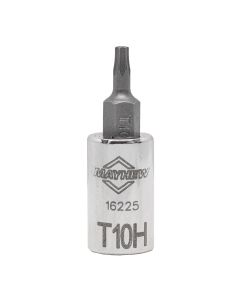 MAY16225 image(0) - Mayhew Mayhew T10H Tamper Torx&reg; Short Insert Socket Bit, 1/4-Inch Drive