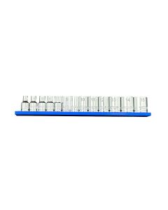 VIM TOOLS 13 PC. 1/4'' DR. METRIC SOCKET SET W/ BLUE 8"  MAGRAIL