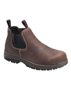 Avenger Work Boots Foreman Romeo Series - Men's Mid Top Slip-On Boots - Composite Toe - IC|EH|SR|PR - Brown/Black - Size: 7W