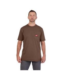 MLW605BR-2X image(0) - Milwaukee Tool GRIDIRON Pocket T-Shirt - Short Sleeve Brown 2X